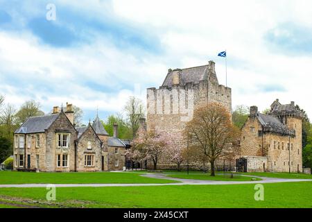 Dean Castle, Kilmarnock, Ayrshire, Scotland, UK.  Dean Castle was originally built in the 14th century by the Boyd family using money donated. Stock Photo