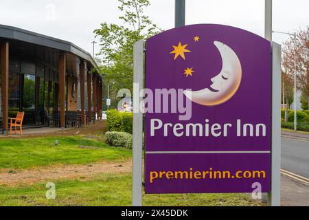 Uxbridge, UK. 27th April, 2024. A Premier Inn in Uxbridge in the London Borough of Hillingdon. Credit: Maureen McLean/Alamy Stock Photo