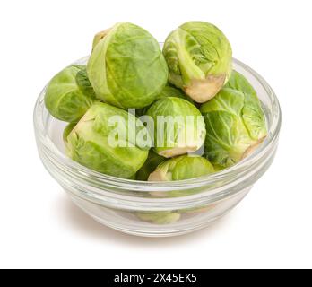 brussels sprouts bowl path isolated on white Stock Photo