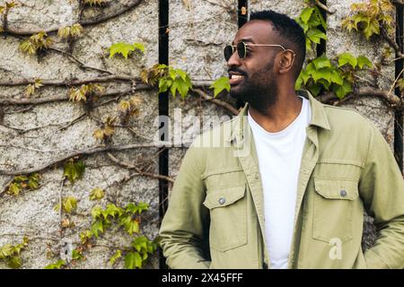 stylish and attractive african american young man with sunglasses portrait Stock Photo