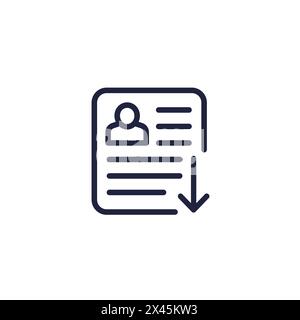 export profile or personal data line icon Stock Vector