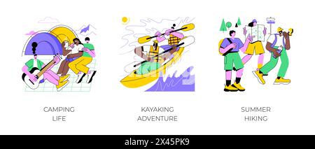 Nature adventure isolated cartoon vector illustrations. Stock Vector