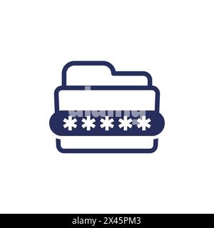 folder with a password icon, vector Stock Vector