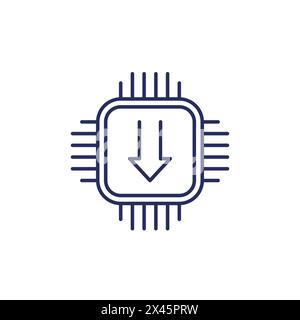 firmware update line icon, vector Stock Vector