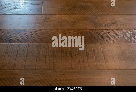 Horizontal planks of hard wood natural floor for use as texture background. Stock Photo