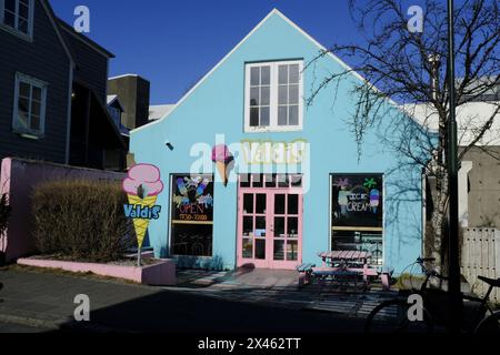 famous Valdis icecrean shop in Reykjavik, Iceland Stock Photo