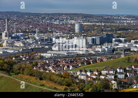 View Of Daimler Plant Untertürkheim, In The Foreground Untertürkheim, Stuttgart, Baden-Württemberg, Germany, Europe Stock Photo