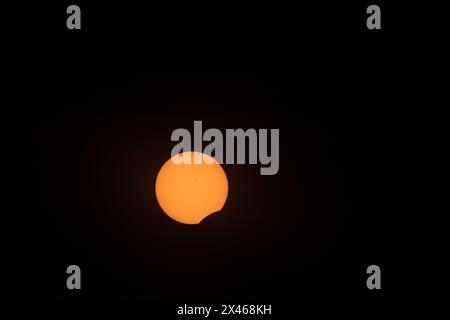 Total solar eclpise phases in 2024 Stock Photo