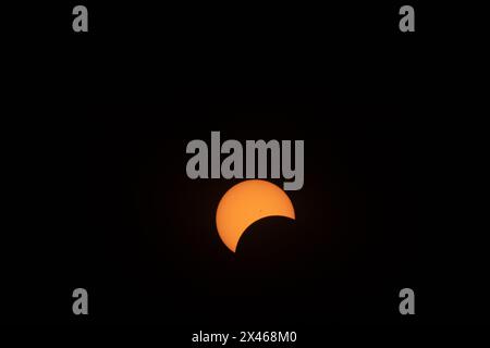 Total solar eclpise phases in 2024 Stock Photo