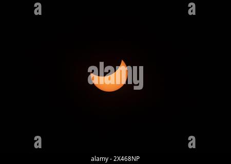 Total solar eclpise phases in 2024 Stock Photo