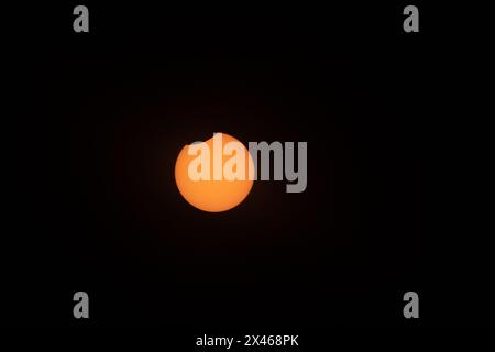 Total solar eclpise phases in 2024 Stock Photo