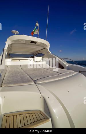 Italy, Nettuno (Rome), luxury yacht, Rizzardi 45', master bedroom Stock ...