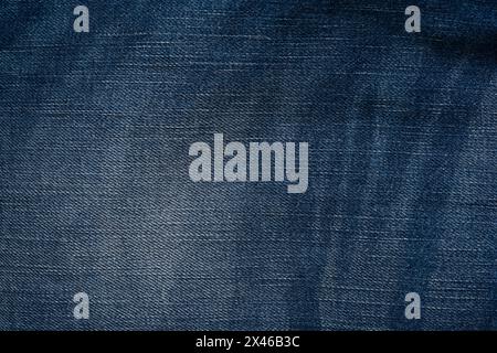 Blue jeans denim texture as a background. Top view. Stock Photo