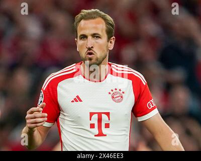 Munich, Germany. 30th Apr, 2024. Munich, Germany, April 30th 2024: Harry Kane (9 Bayern Munich) reacts during the UEFA Champions League semifinal football match between FC Bayern Munich and Real Madrid at Allianz Arena in Munich, Germany. (Daniela Porcelli/SPP) Credit: CORDON PRESS/Alamy Live News Stock Photo