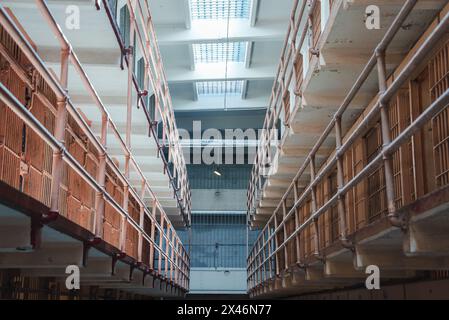 Alcatraz prison interior view, San Francisco, USA. Stock Photo