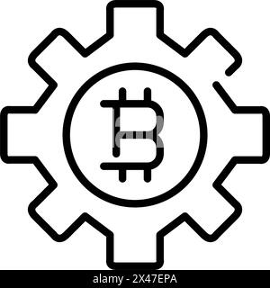 Blockchain automation and network optimization and maintenance. Pixel perfect vector icon Stock Vector