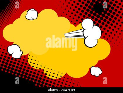 Mostly red cartoon backdrop, comic book background. Retro vector comics ...