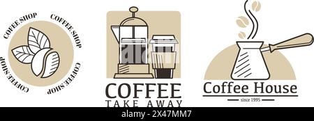 Vintage Coffee Logo Selection vector Stock Vector