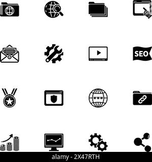 Seo icon - Expand to any size - Change to any colour. Perfect Flat Vector Contains such Icons as search, computer, internet, optimization, website, ma Stock Vector