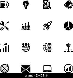 Seo icon - Expand to any size - Change to any colour. Perfect Flat Vector Contains such Icons as development, engine, graph, idea, internet, performan Stock Vector