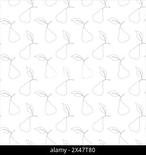 A simple pear in doodle style. Seamless pattern. cool illustration. Stock Vector