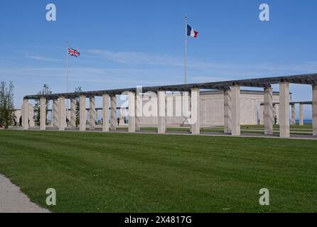 Ver-sur-Mer, France - Apr 30, 2024: This British memorial in Ver-sur-Mer was unveiled in 2019 in memory of the 75th anniversary of the Normandy landin Stock Photo