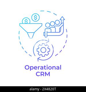 Operational CRM blue gradient concept icon Stock Vector