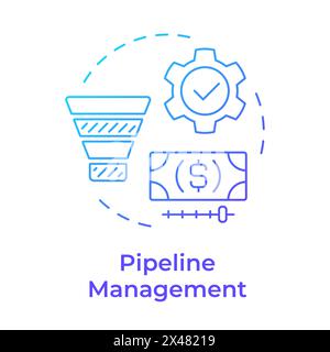 Pipeline management blue gradient concept icon Stock Vector