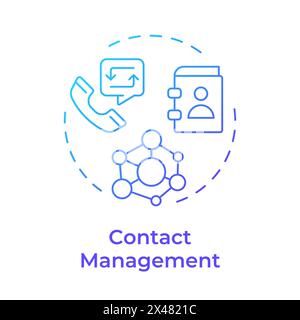 Contact management blue gradient concept icon Stock Vector