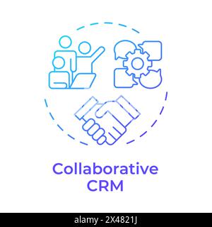 Collaborative CRM blue gradient concept icon Stock Vector