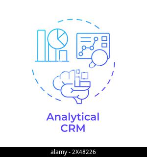Analytical CRM blue gradient concept icon Stock Vector