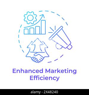 Enhanced marketing efficiency blue gradient concept icon Stock Vector