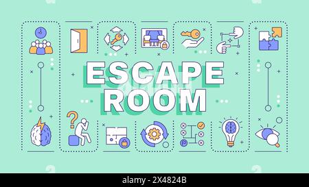 Escape room mint word concept Stock Vector