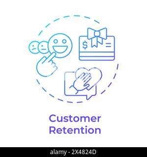 Customer retention blue gradient concept icon Stock Vector