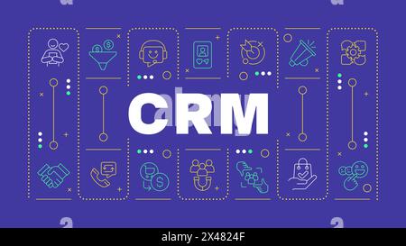 CRM blue word concept Stock Vector