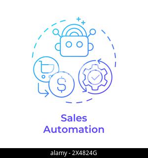Sales automation blue gradient concept icon Stock Vector