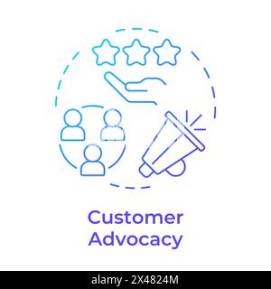 Customer advocacy blue gradient concept icon Stock Vector