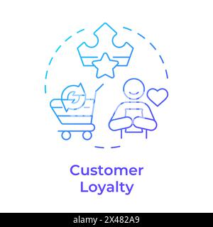 Customer loyalty blue gradient concept icon Stock Vector