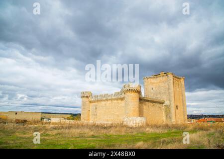 Medieval castle. Villafuerte de Esgueva, Valladolid province, Castilla Leon, Spain. Stock Photo