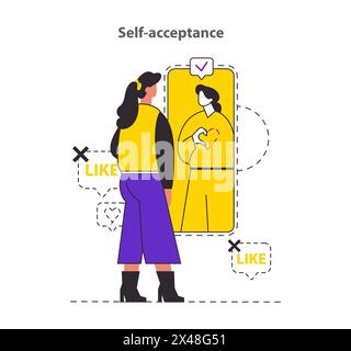 Self love and acceptance vector concept Stock Vector Image & Art - Alamy