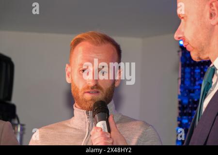 Barry Bannan recieves his award for Sheffield Wednesday Player Of The Year at The Star Football Awards, 29/4/24 Stock Photo