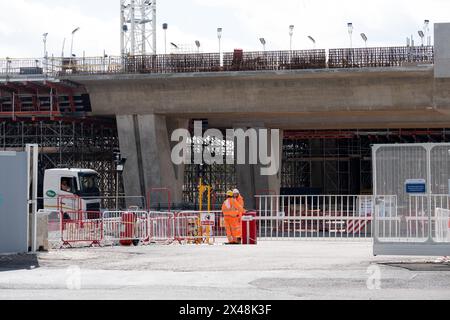 HS2 construction site, Curzon Street, Birmingham, UK Stock Photo