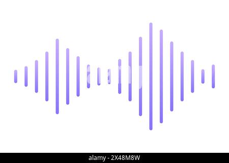 Sound wave floating icon, record bar, music waveform audio track radio ...