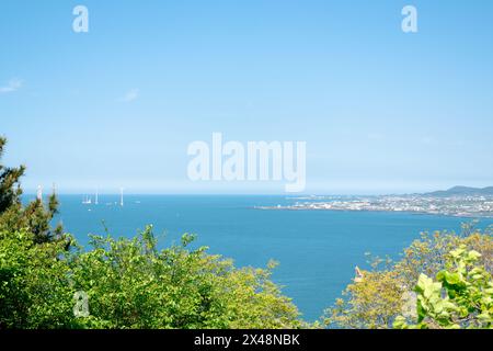 Seascape from Biyangdo Island Biyangbong peak in Jeju island, Korea Stock Photo