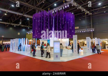 Buenos Aires, Argentina; April 26th 2024: Stand of the city of Lisbon at the Buenos Aires book fair. Stock Photo