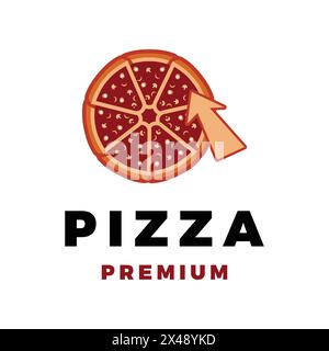 Online Pizza Icon Vector Logo Template Illustration Design Stock Vector