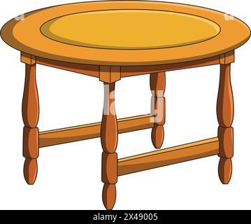 A round wooden table Stock Vector