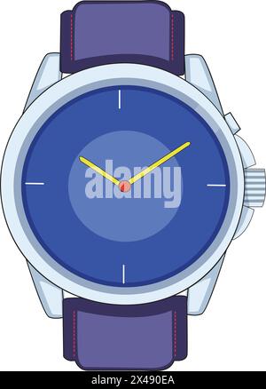 Blue wrist watch Stock Vector