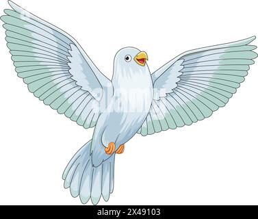 Cute flying pigeon Stock Vector