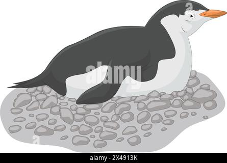 Dolphin sitting on pebbles Stock Vector